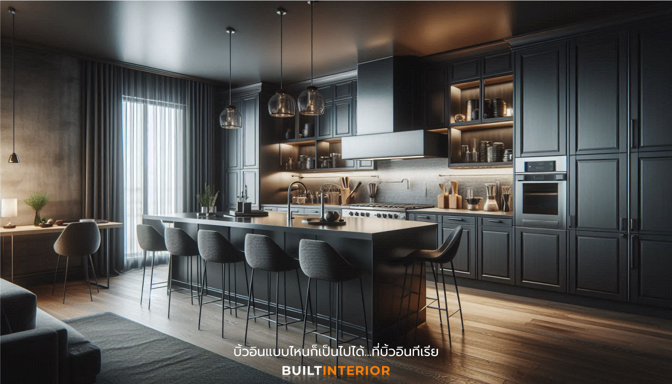 ครัวบิ้วอินสีเข้มสุดโมเดิร์น-(Dark-Tone-Modern-Kitchen)